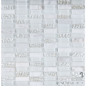 Декоративна мозаїка мармур скло 30x30 Kale Bareks Vivacer HL-85 Біла