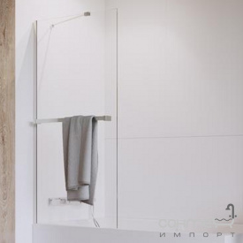 Шторка для ванни з полотенцедержателем Radaway Idea PNJ 60 10001060-01-01W хром / прозоре скло