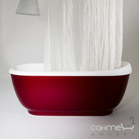 Отдельностоящая ванна из литого камня Balteco Vero белая внутри/Red Violet RAL 4002