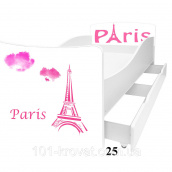 Детская кровать для девочки Париж Эйфелева башня