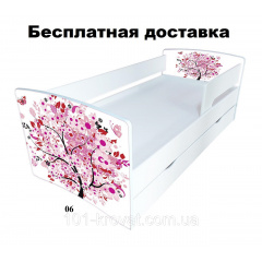 Детская кровать с защитным бортиком Сакура дерево 170x80 см Kinder Cool-2020 Одесса