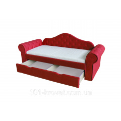 Кровать диван Мелани с выездным ящиком с защитным бортиком красный Ровно
