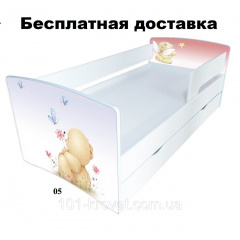 Детская кровать с защитным бортиком Мишка Тедди 170x80 см Kinder Cool-2020 Черкассы