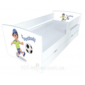 Кровать детская с бортиком для мальчиков футбол 170x80 см Kinder Cool