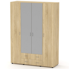 Шкаф для одежды с зеркалами Компанит Шкаф-7 дуб сонома Луцьк