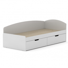 Односпальная кровать с ящиками Компанит-90+2С альба (белый)
