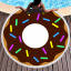 Пляжное круглое полотенце коврик с бахромой 150см микрофибра Шоколадный Пончик Donut (1005992) Ужгород