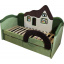 Детская кровать с бортиком Ribeka Домик + матрас Зеленый (09K078) Ужгород