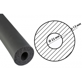 Каучуковая теплоизоляция толщиной изоляции 13 мм ODE R-Flex Pipe Std трубка 13х22