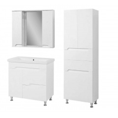 Комплект мебели для ванной комнаты Симпл 80 с умывальником Сава 80 + пенал Симпл 60 с корзиной Полтава