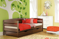 Дитяче ліжко Estella Нота-Плюс 80x190 см дерев'яна одномісна колір горіх-101