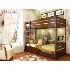 Двухъярусная кровать Estella Дует деревянная каштан-108 Николаев