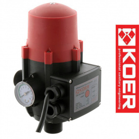 Контроллер давления угловой KOER KS-3 электронный для поверхностных насосов 1,1Квт, 1" (с кабелем)