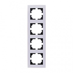 Четверная рамка Lezard Rain вертикальная Белая с боковой вставкой (703-0202-154) Черновцы