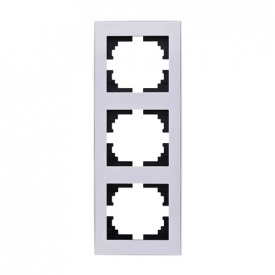 Тройная рамка Lezard Rain вертикальна Белая с боковой вставкой (703-0202-154)