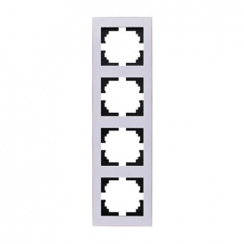 Четверная рамка Lezard Rain вертикальная Белая с боковой вставкой (703-0202-154)