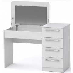 Трюмо-9 Компанит туалетный столик с зеркалом и ящиками цвет белый Полтава