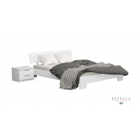 Двуспальная кровать Estella Титан 160х200 деревянная белого цвета