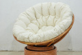 Кресло-качалка Папасан Cruzo круглое плетеное из ротанга с мягким сидением подушкой