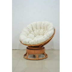 Кресло-качалка Папасан Cruzo круглое плетеное из ротанга с мягким сидением подушкой Одесса