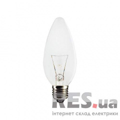Лампа свеча 60Вт Е27 прозрачная B35 гофра Ясногородка