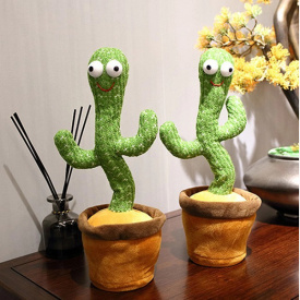 Говорящий танцующий кактус с подсветкой Dancing Cactus 32 см поющий повторюшка