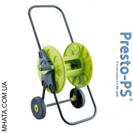 Тележка для шланга (с колёсами) зеленая (60м-1/2) Presto-Ps 3101