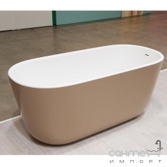 Окремостояча ванна з литого каменю Balteco Azur 155 RAL біла всередині/кольорова зовні Костопіль