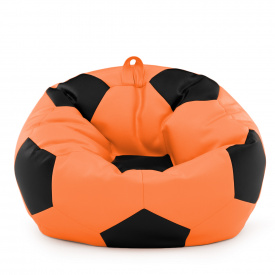 Кресло мешок Мяч Оксфорд 120см Студия Комфорта размер Большой Оранжевый + Черный