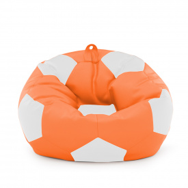 Кресло мешок Мяч Оксфорд 100см Студия Комфорта размер Стандарт Оранжевый + Белый