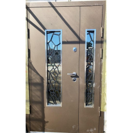 Двері вхідні MAGDA Т4,01 (N291) 120см термо дуб бронзовий - 142 КОВКА №19/19 (З ТЕРМОРОЗРИВОМ) ПРАВІ