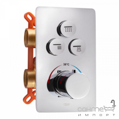Змішувач-термостат для ванни/душа прихованого монтажу на три споживачі Q-tap Votice QTVOT6443T105NKC хром Іршава