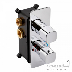 Смеситель-термостат для душа скрытого монтажа на два потребителя Q-tap Votice QTVOT65T105NGC хром Вінниця