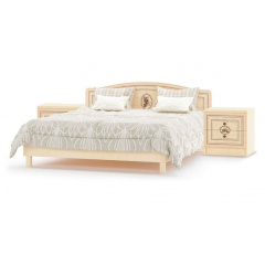 Кровать двуспальная с 2-мя тумбочками Мебель Сервис Флорис 160х200 см Клен с ламелями Сумы
