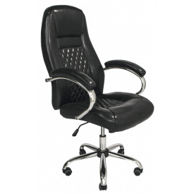 Офисное кресло руководителя Richman Флоренция Хром М2 AnyFix Черное Глянцевое