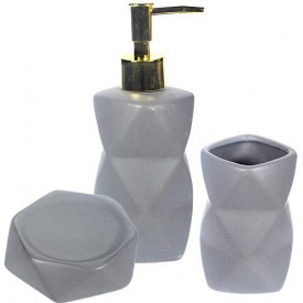 Набор аксессуаров для ванной комнаты Gray haze стакан дозатор мыльница S&T DP114743