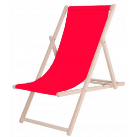 Шезлонг (крісло-лежак) дерев'яний для пляжу, тераси та саду Springos (DC0001 RED)