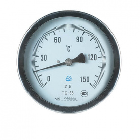 Термометр биметаллический ТБ-63-100 (0... 150)-2,5-О Стеклоприбор