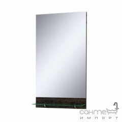 Зеркало для ванной комнаты СанСервис Sirius-50 со стеклянной полкой винтаж темный венге Умань