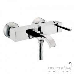 Настінний змішувач для ванни з душовим комплектом Clever Platinum Saona Infinity 96357 Хром Тернопіль