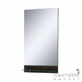 Зеркало для ванной комнаты СанСервис Sirius-50 со стеклянной полкой винтаж темный венге