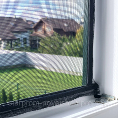 Москітна сітка для вікон 900х1500 мм, чорна Кропивницький