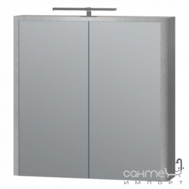 Зеркальный шкафчик с LED-подсветкой Ювента Livorno LvrMC-70 структурный серый