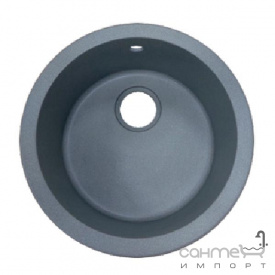 Круглая гранитная кухонная мойка Adamant Play 460x190 14 черный металлик