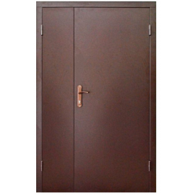 Двері вхідні ПРЕМІУМ RAL-8019 метал\метал 120 см ліві