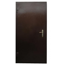 Двері вхідні ПРЕМІУМ RAL-8019 метал\метал 86 см праві