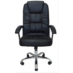 Комп'ютерне крісло офісне Бонус Richman чорне хром 106-113х53х50 см з м'якими підлокітниками Линовиця