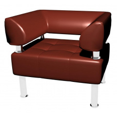 Офисное мягкое кресло Sentenzo Тонус 800x600х700 мм коричневый кожзам Днепр