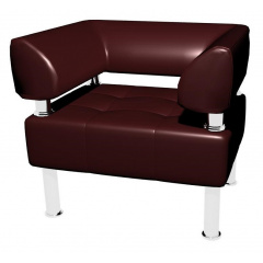 Офисное мягкое кресло Sentenzo Тонус 800x600х700 мм темно-коричневый кожзам Ровно