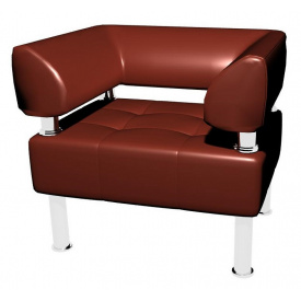 Офисное мягкое кресло Sentenzo Тонус 800x600х700 мм коричневый кожзам
